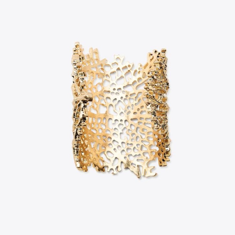 NWOT Zara Golden Solid Metal Coral-Shaped Bangle/Bracelet. - Picture 3 of 9